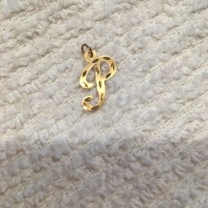 14k Gold P Necklace Charm